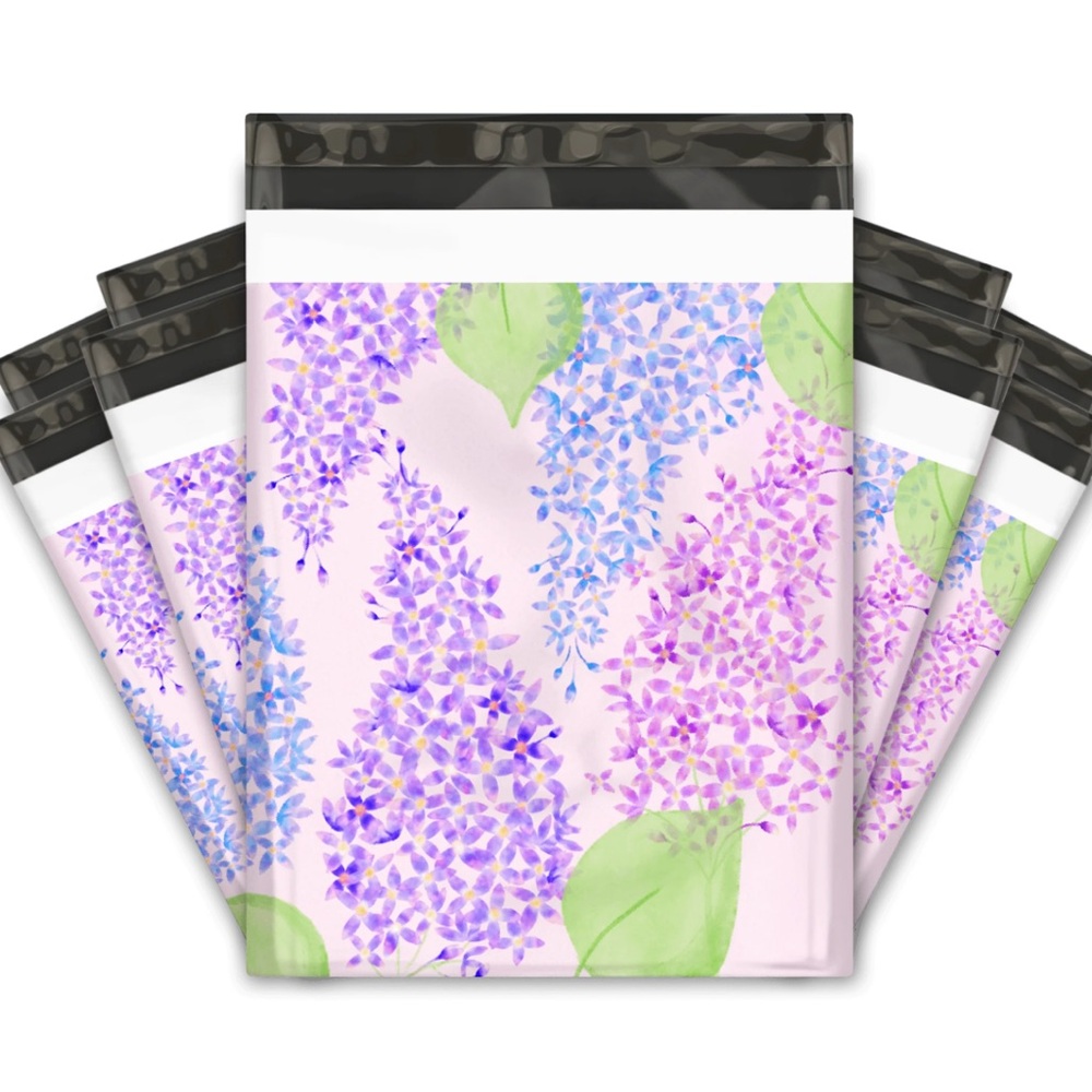2 LEFT💜 HOST PICK! 🎉 20 Purple Lilacs Floral Poly Mailers 10 x 13 inch